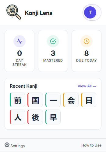 SRS Popup - Track your learning progress